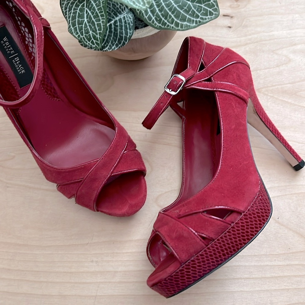 WHBM Red Peep Toe